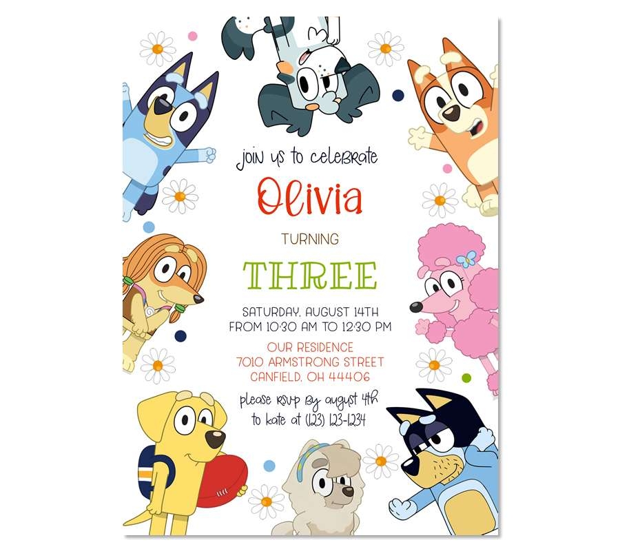 Bluey Invitation Edit Online Instant Download