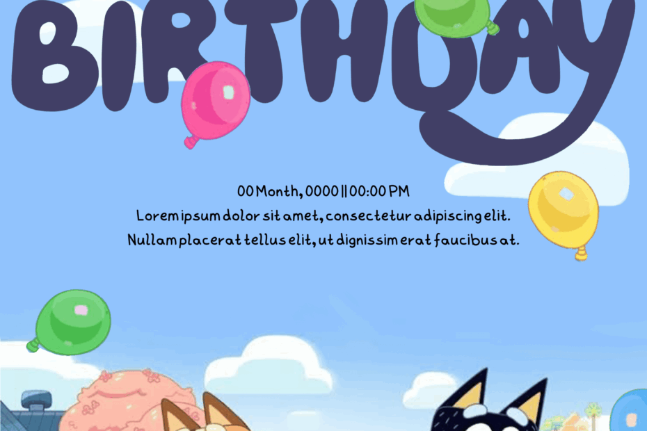 BLUEY Printable Kids Birthday Party Invitation Template By Undefined Raket PH