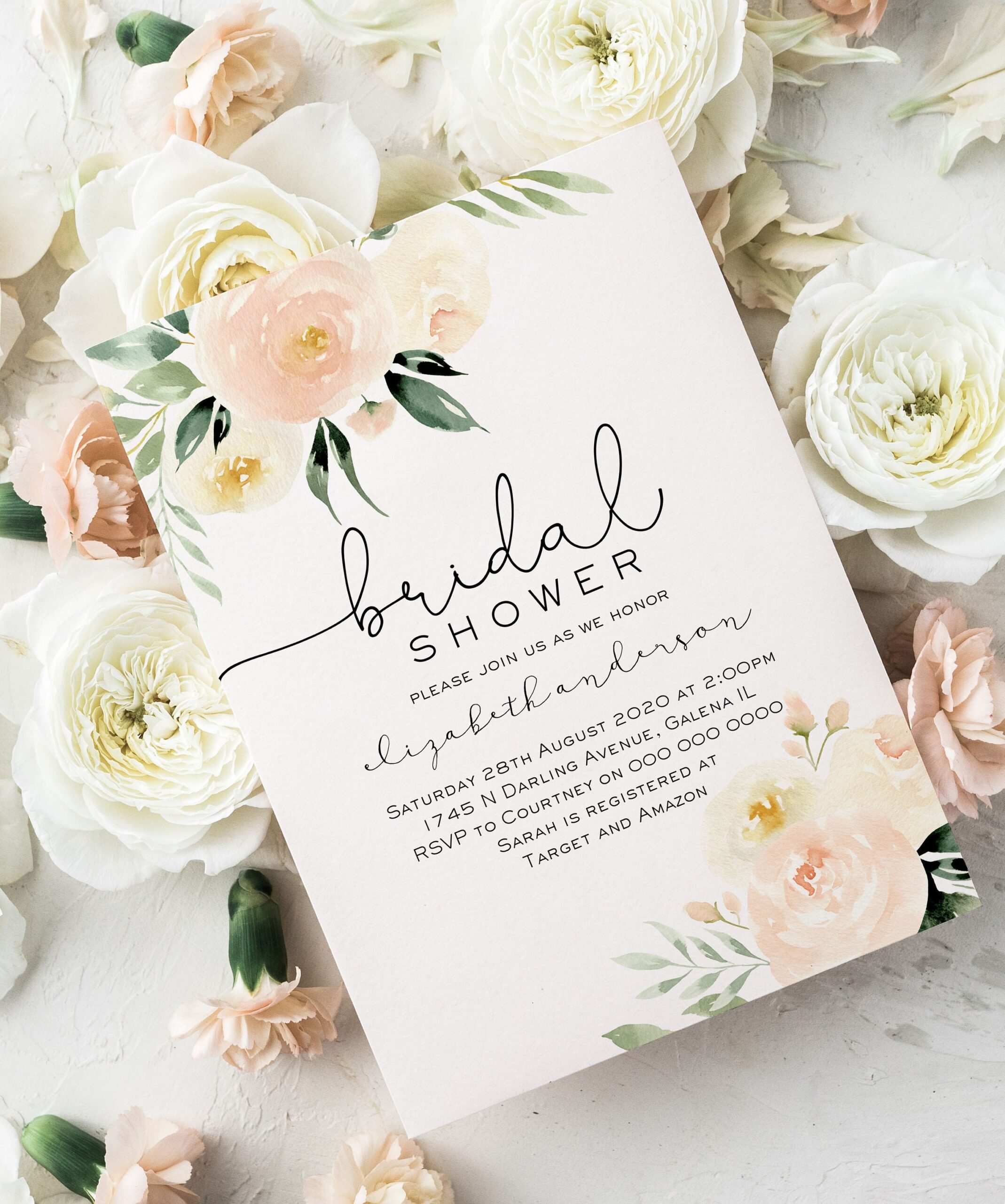Blush Bridal Shower Invitation Template Bridal Shower Invitation 