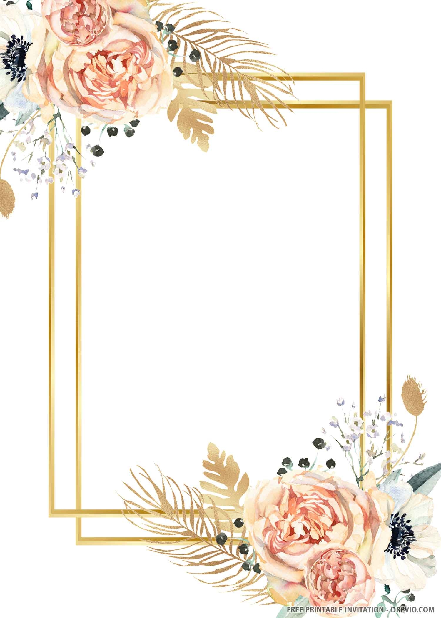 Blush u0026 Gold Wedding invitation Download Hundreds FREE Worksheets Library