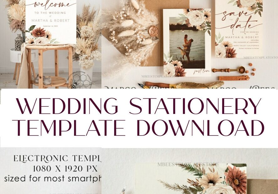 Boho Ivory Wedding Invitations Set Template Instant Download Printable Invites Home Printing Simple Boho Wedding Invitation Card Set 38 boho10 z