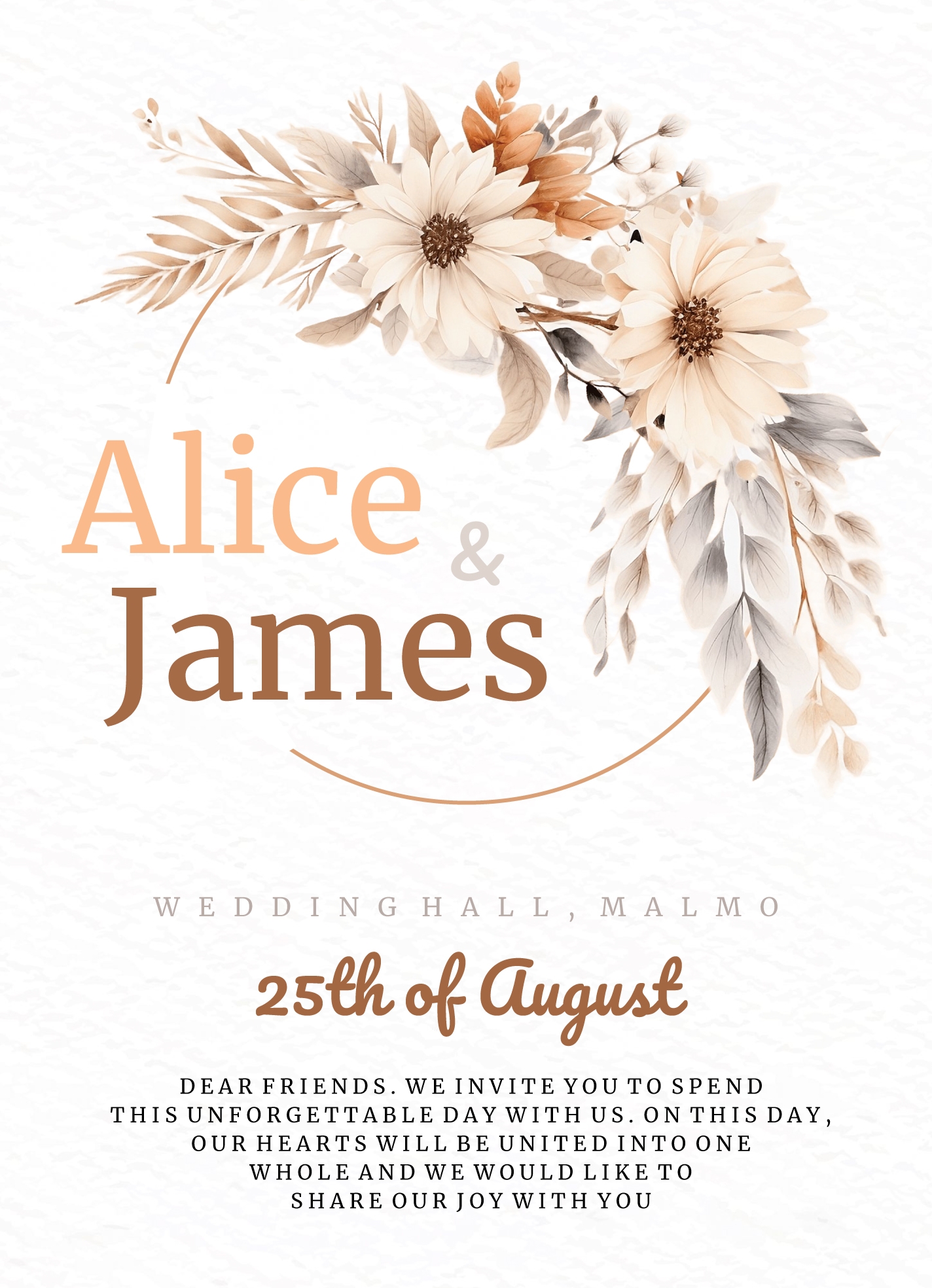 Boho Wedding Invitation Free Google Docs Template Gdoc io