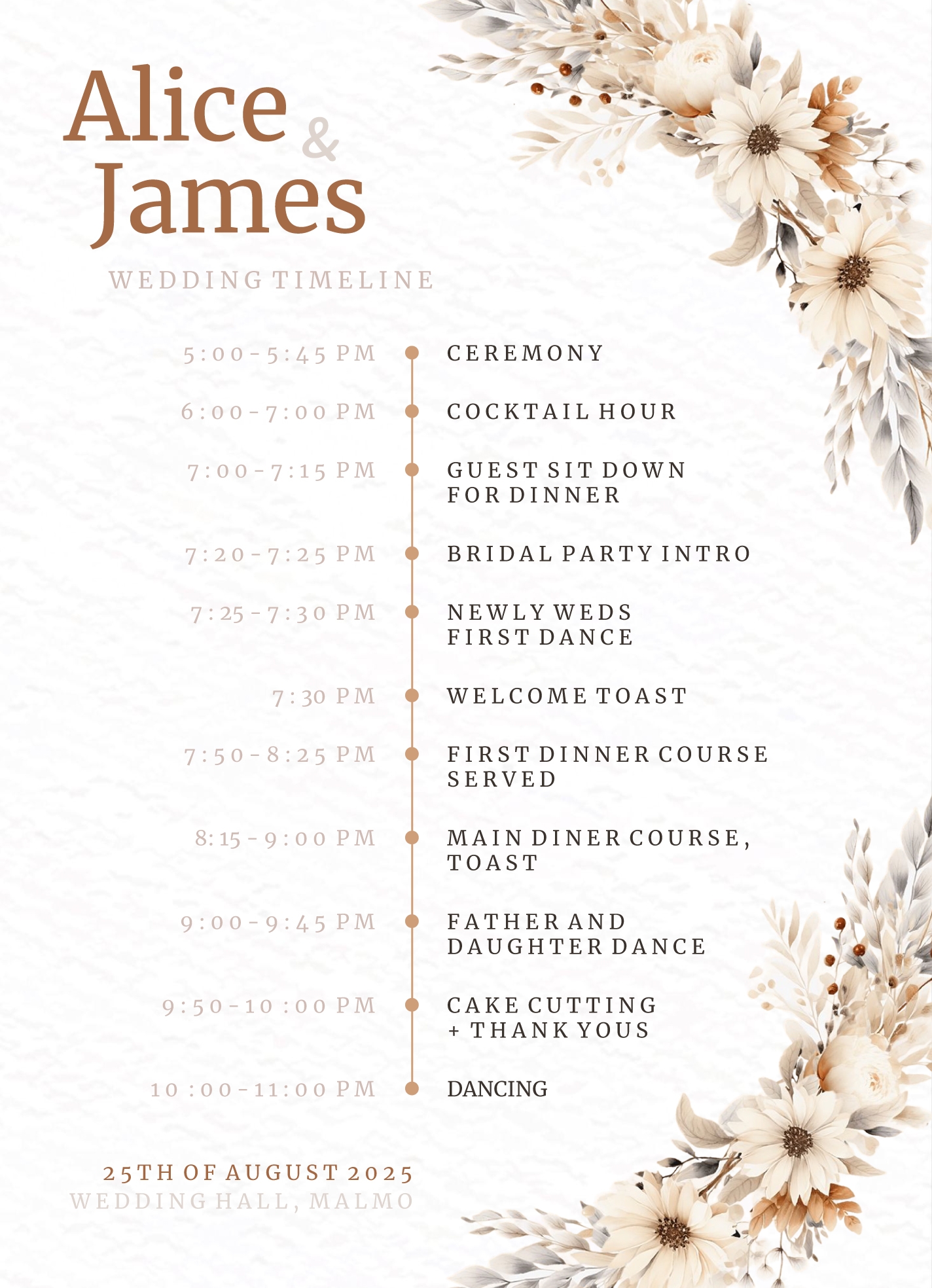 Boho Wedding Timeline Free Google Docs Template Gdoc io