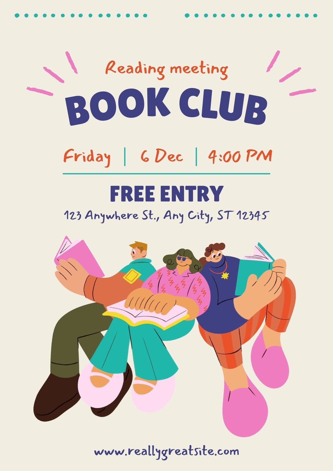 Book Vidid Club Party Invitation Editable