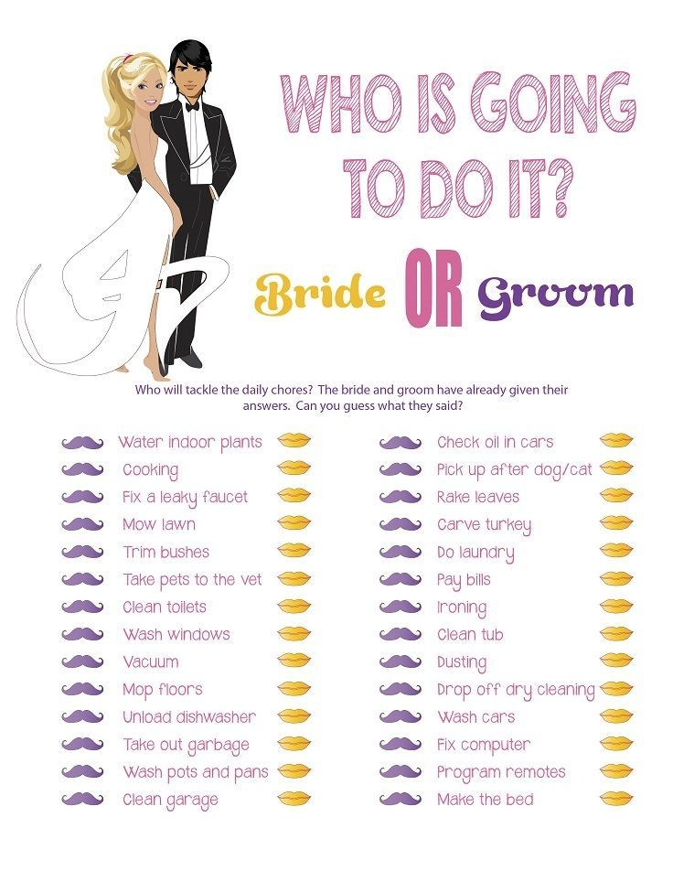 Bridal Party Games Printable