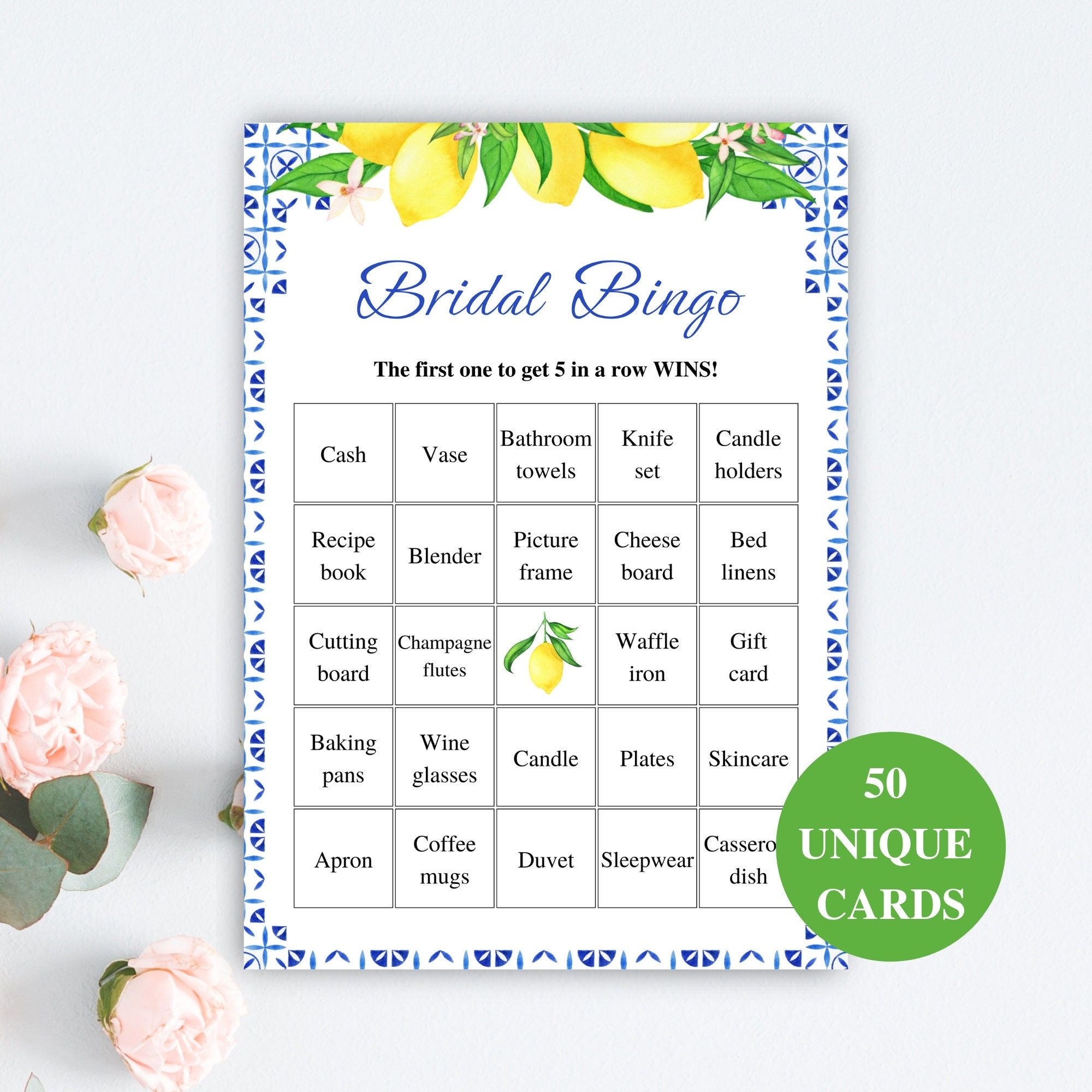 Bridal Shower Bingo Bridal Bingo Printable Bridal Shower Games 