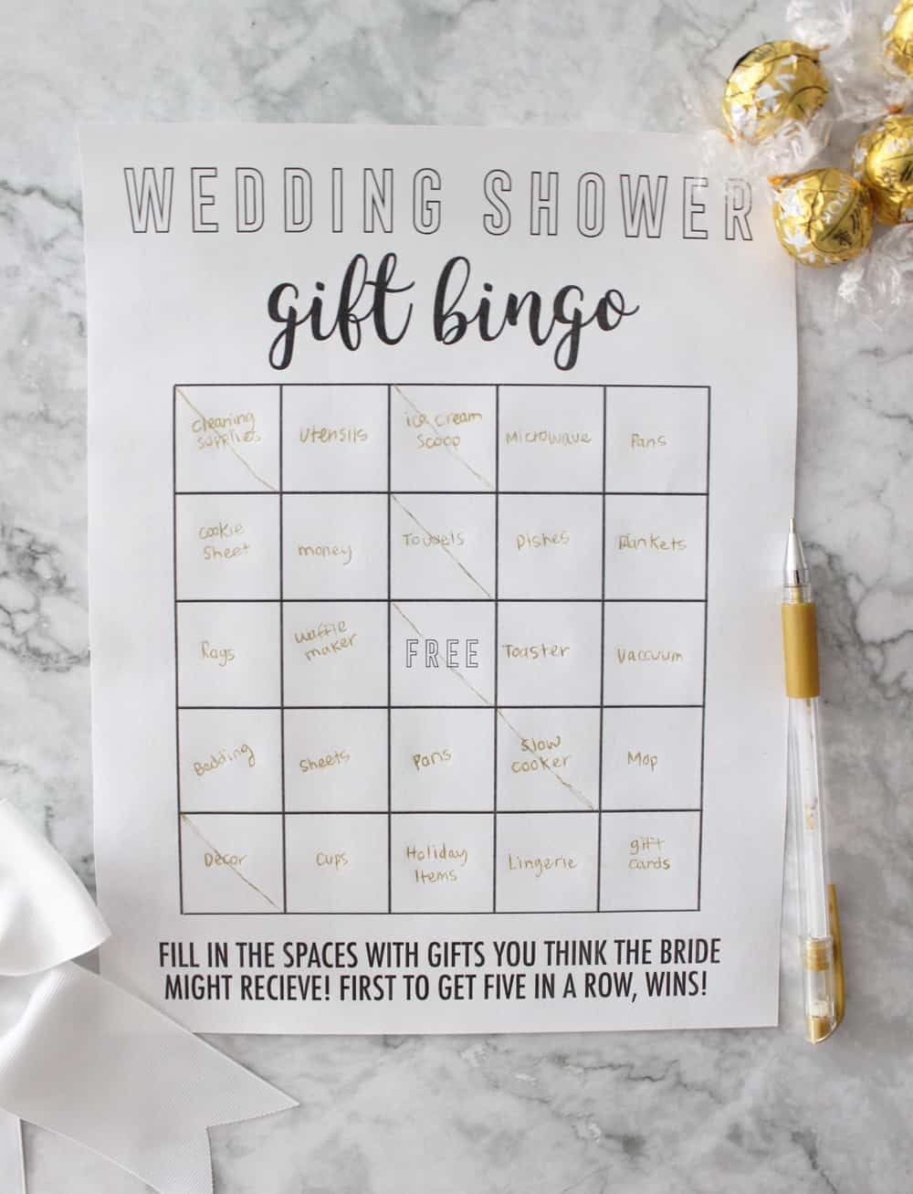 Bridal Shower Bingo Free Printable Bridal Shower Game Pretty 