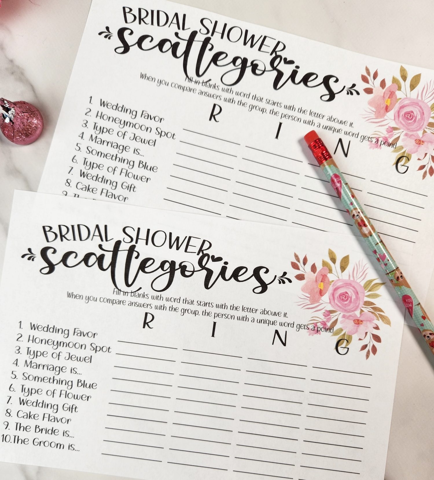 Bridal Shower Scattergories Printable 3 FREE Versions Leap Of Faith Crafting