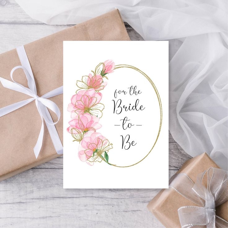 Bride To Be Bridal Shower Card Pink And Gold Wedding Shower Bride Card 
