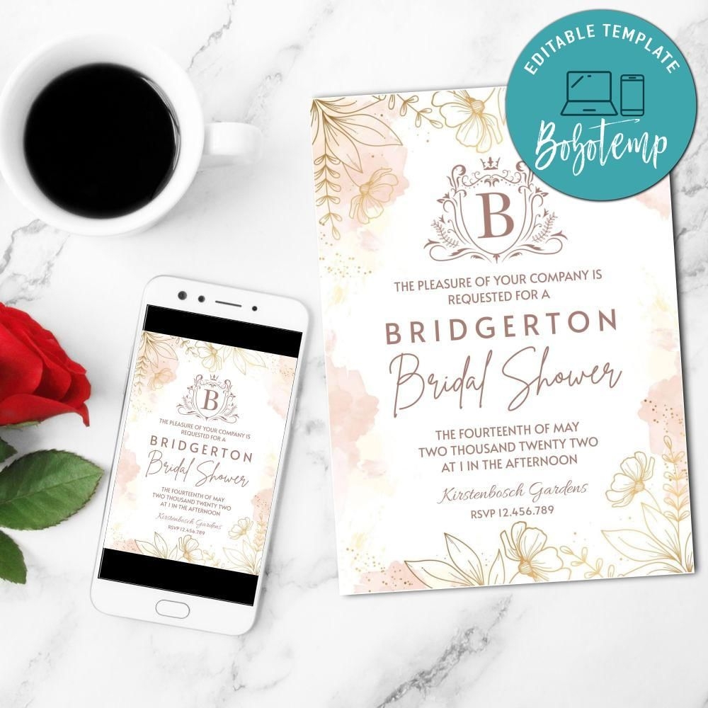 Bridgerton Invitation Template Customizable Instant Download