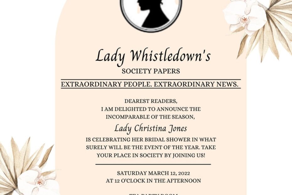Bridgerton Theme Invitation Lady Whistledown s Bridal Shower Invitation Bridal Shower Invitation Editable Template Etsy