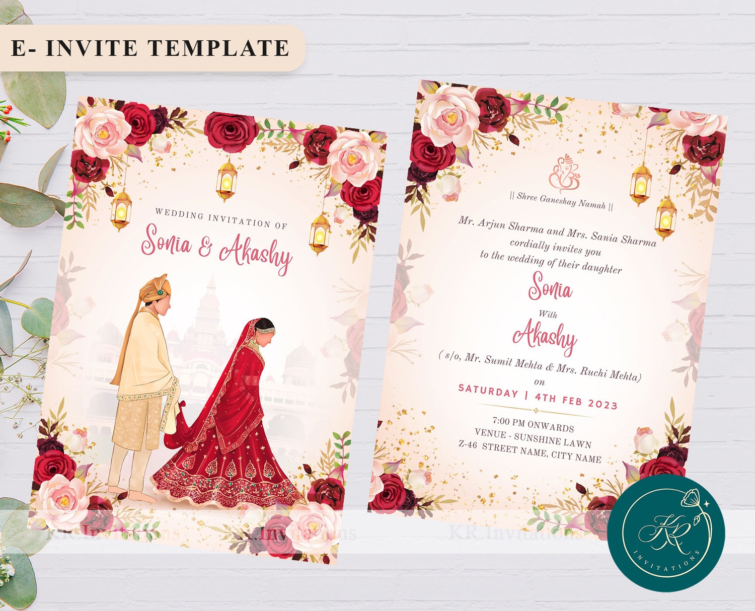 Buy Indian Wedding Invitation Template Editable Wedding Invitation Card Royal Hindu Wedding E Invite Instant Download WIT013 Online In India Etsy