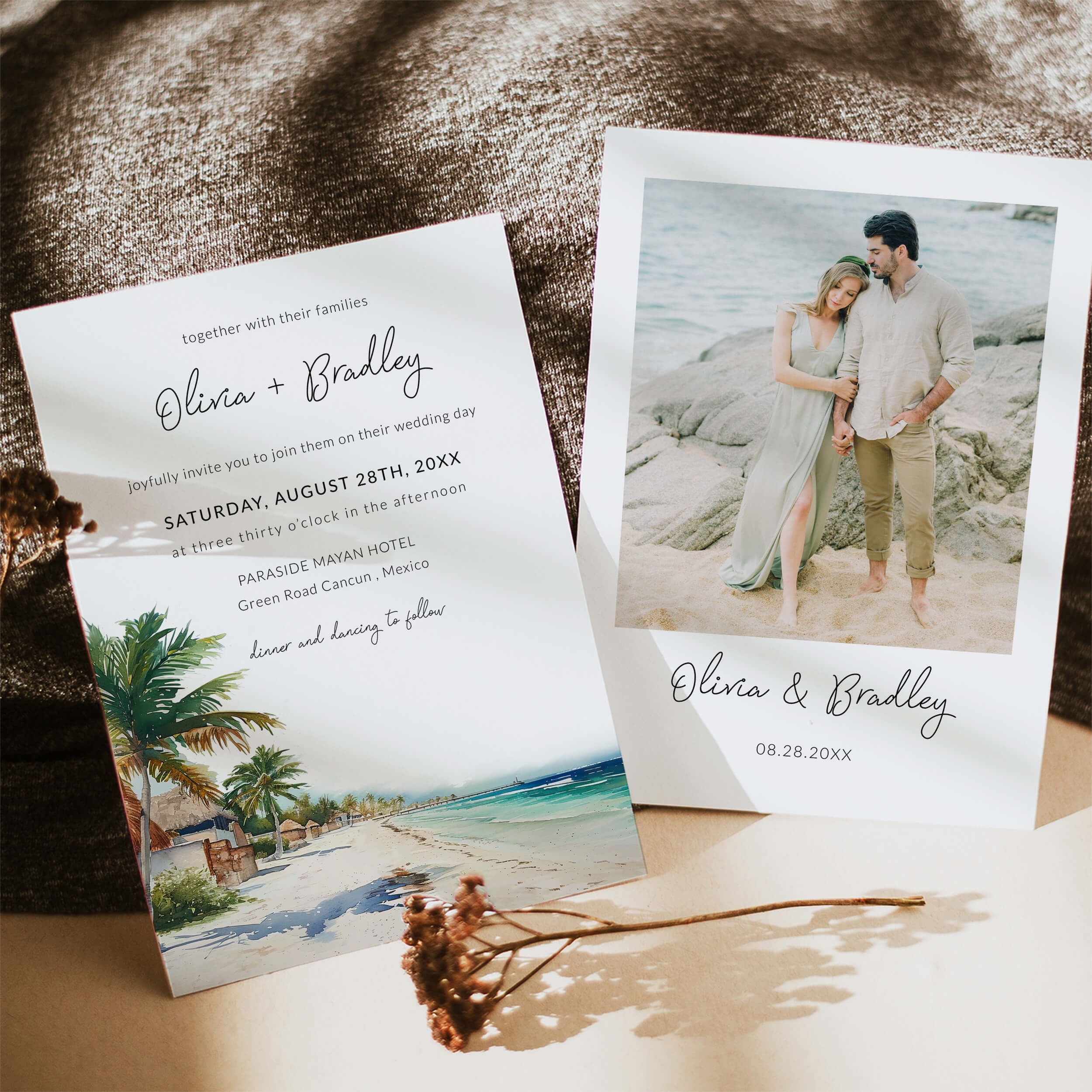 Cancun Wedding Invitation Template Create Your Dreamy Love 