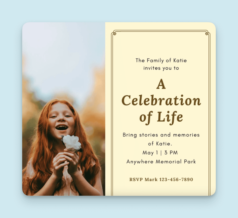 Celebration Of Life Invitations 12 Free Templates To Choose From