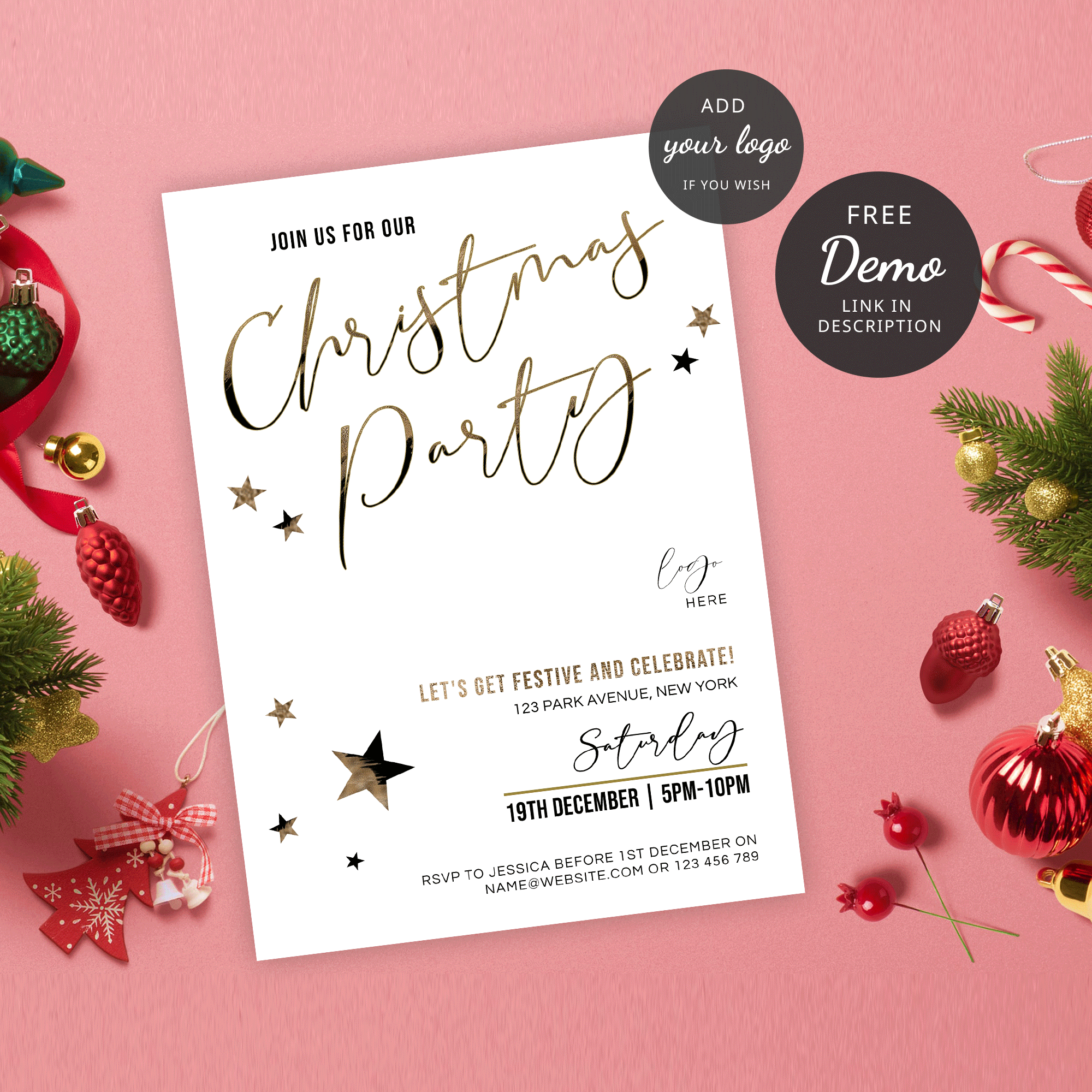 Christmas Party Invitation Template DIY Holiday Party Invitations