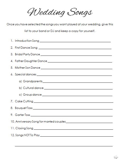 Click To Get A Printable PDF Copy Of Our Wedding Song Checklist 