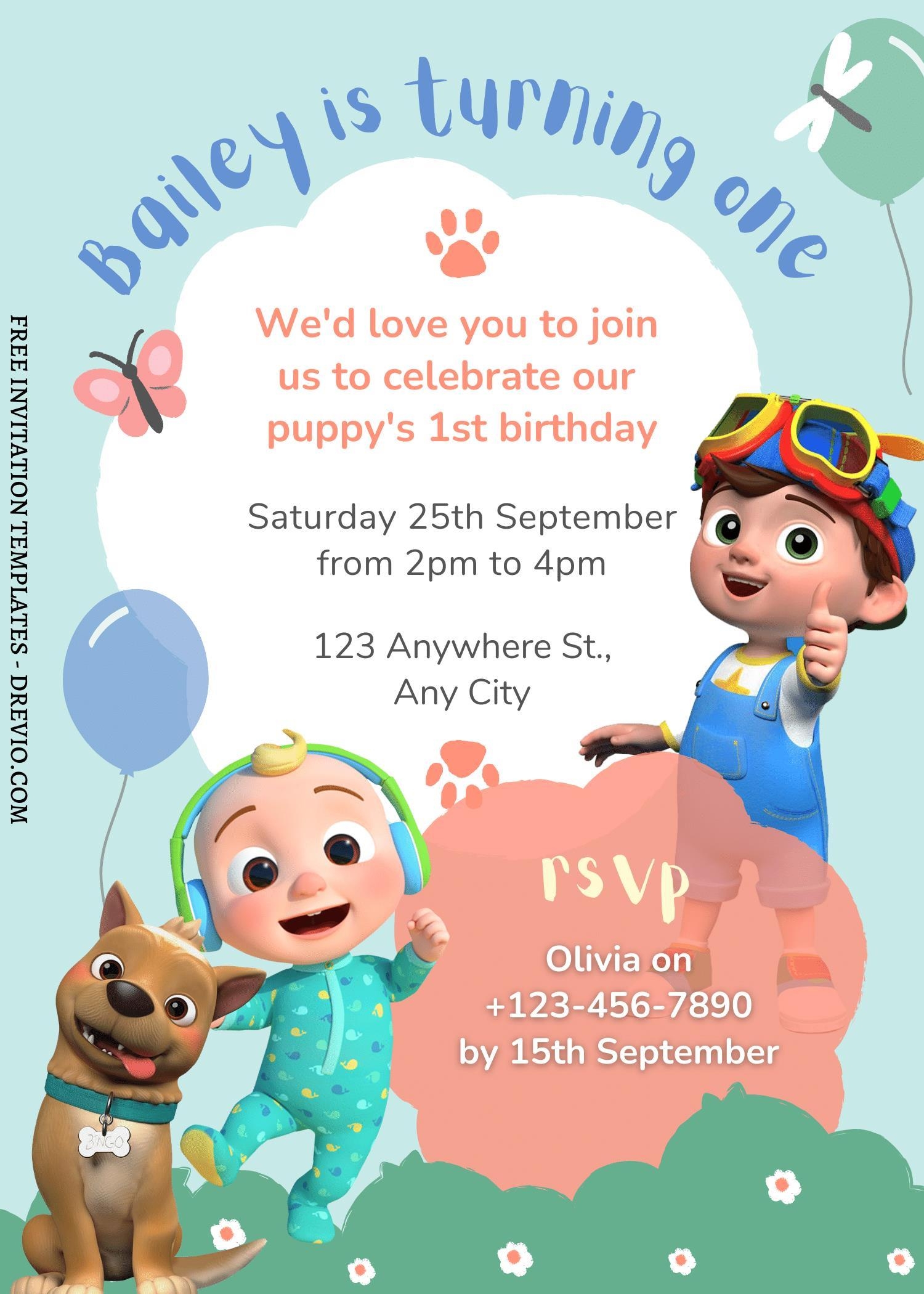 Cocomelon Birthday Quality Invitation Edit