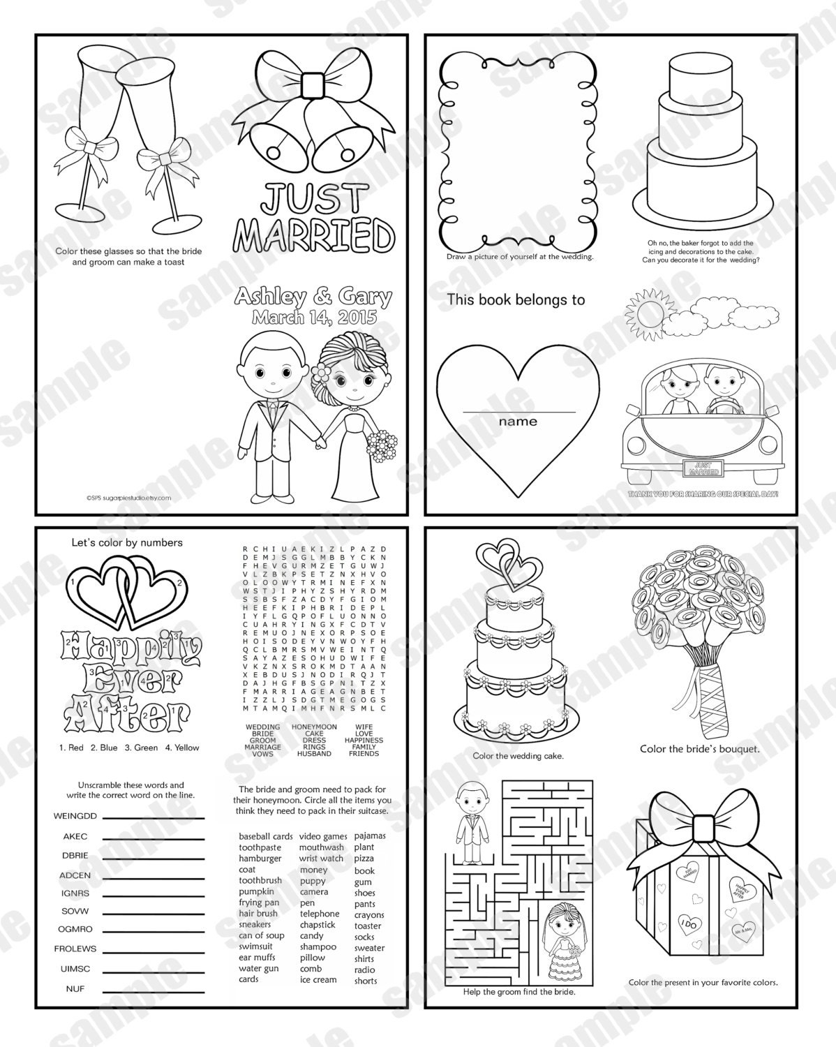 Colouring Free Printable Wedding Activity Book Pages Printable Templates
