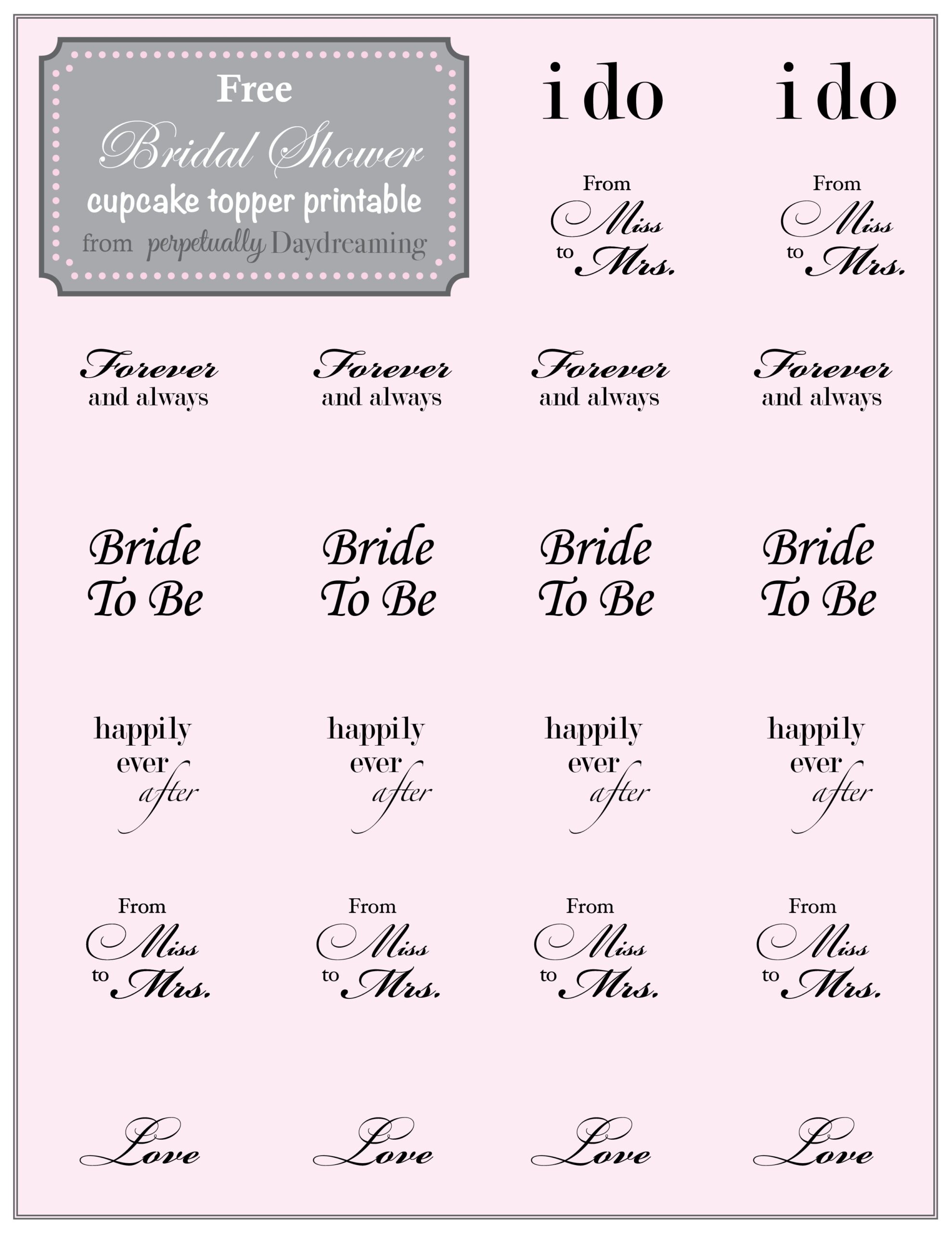 Country Bridal Shower Cupcake Topper Free Printable PerpetuallyDaydreaming