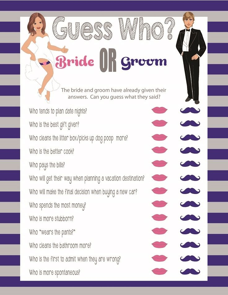 Couples Shower Games Printable