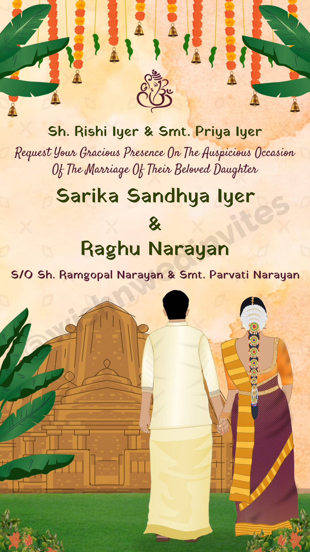 Create South Indian Wedding Invitation Video Online Wish N Wed