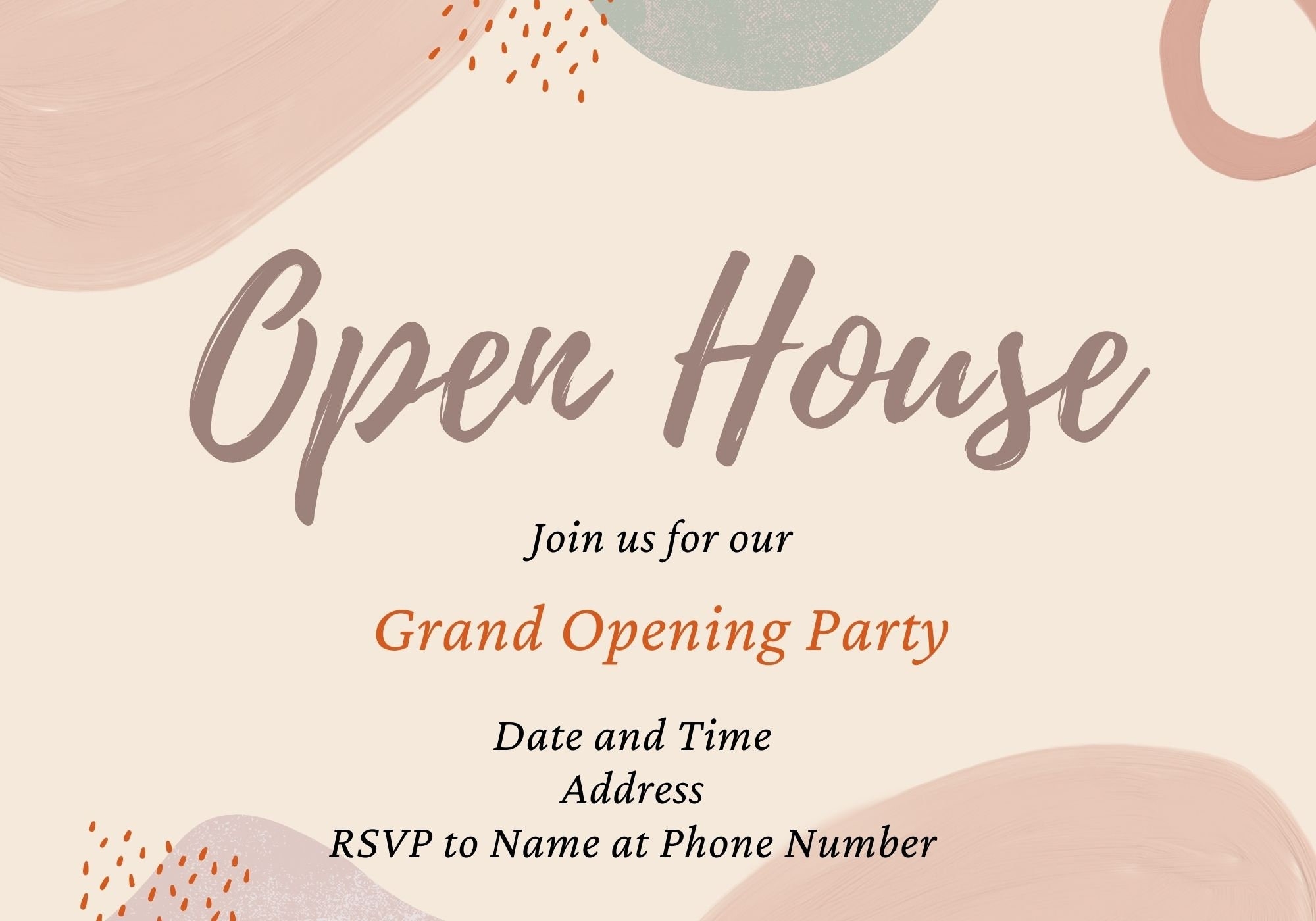 Custom Printable Open House Invitation Downloadable Open House Invitation Open House Printable Invitation Open House Gift Idea