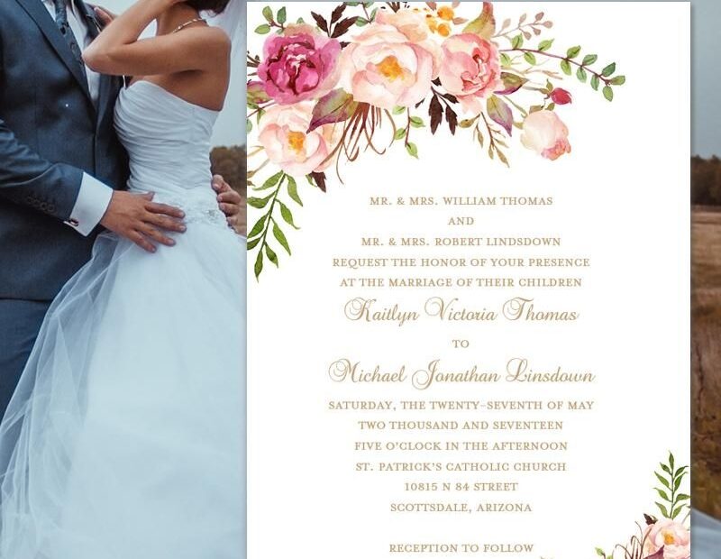 Custom Printable Wedding Invitations
