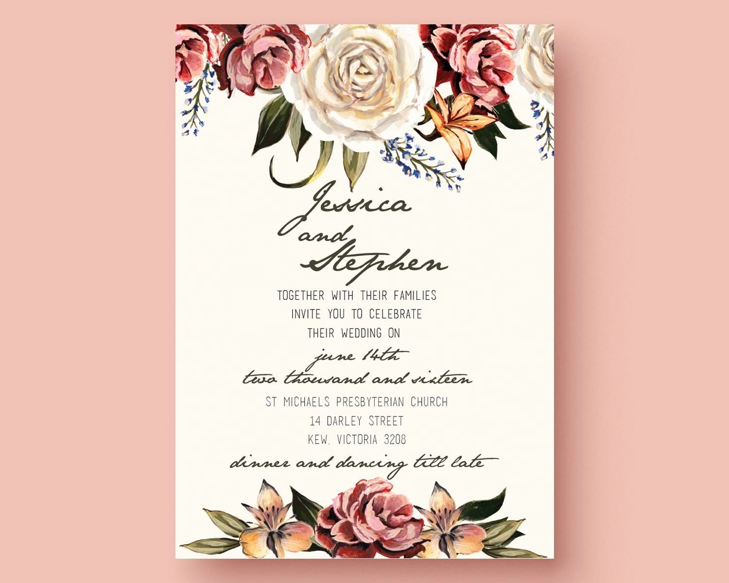 Custom Printable Wedding Invitations
