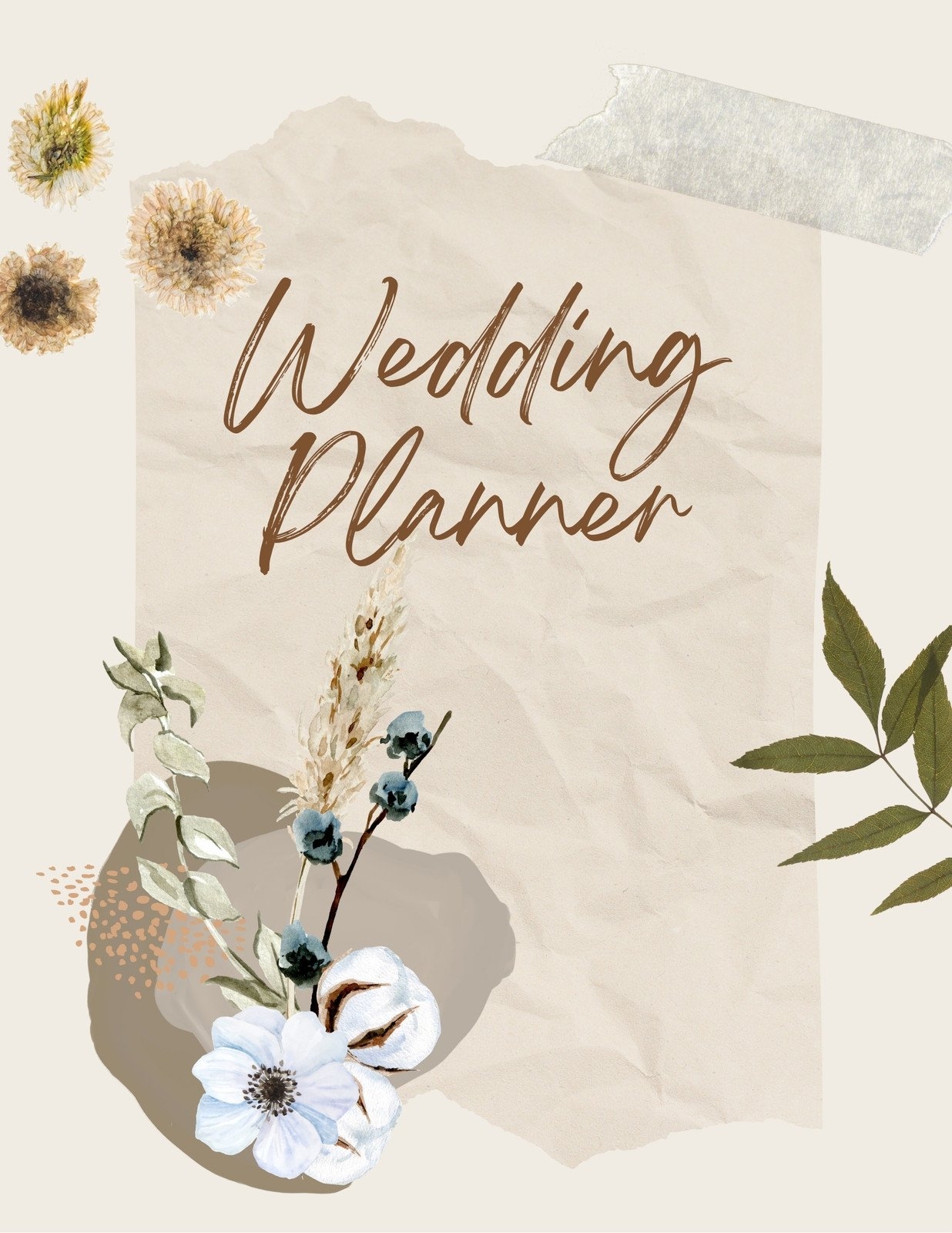 Custom Printable Wedding Planner Cover Templates Canva Worksheets Library