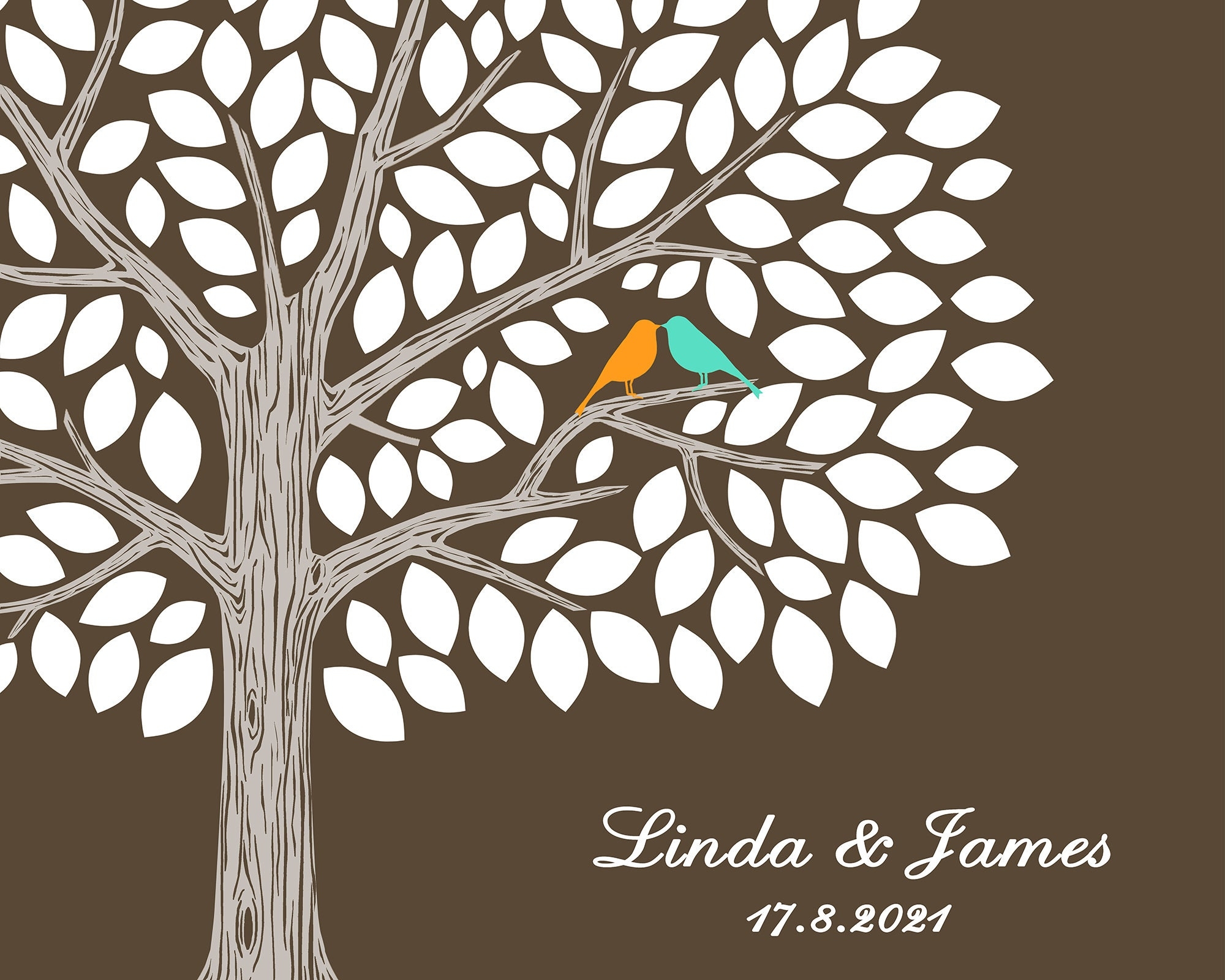Custom Wedding Guest Book Alternative PRINTABLE Wedding Tree Etsy