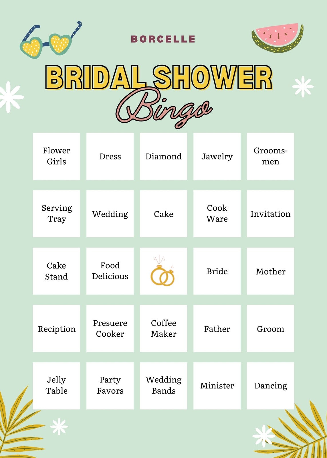 Customize 45 Bridal Shower Bingo Card Templates Online Canva