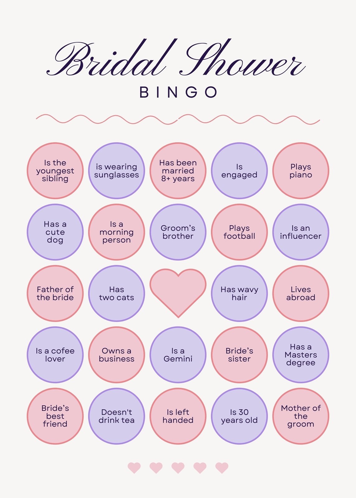 Customize 45 Bridal Shower Bingo Card Templates Online Canva