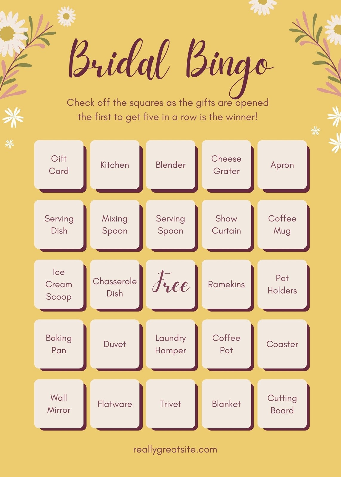 Customize 45 Bridal Shower Bingo Card Templates Online Canva