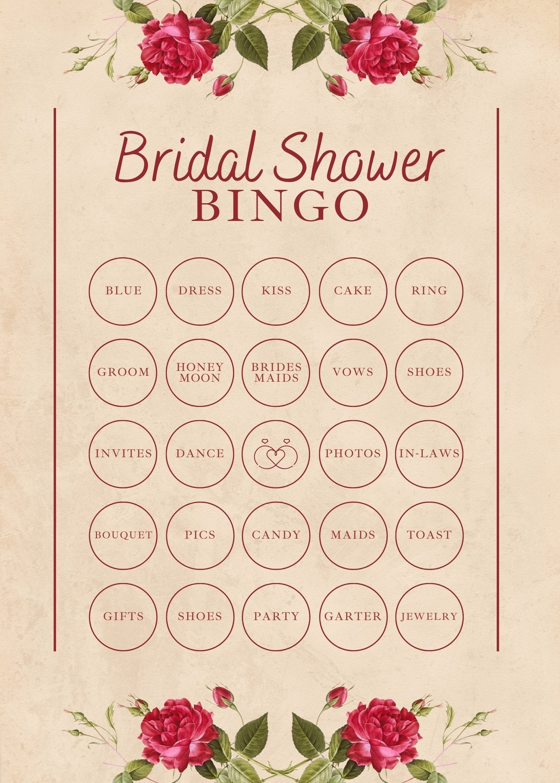 Customize 45 Bridal Shower Bingo Card Templates Online Canva