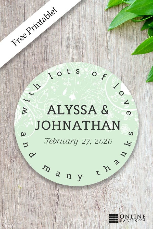 Dainty Wedding Sticker Template Free Printable Design