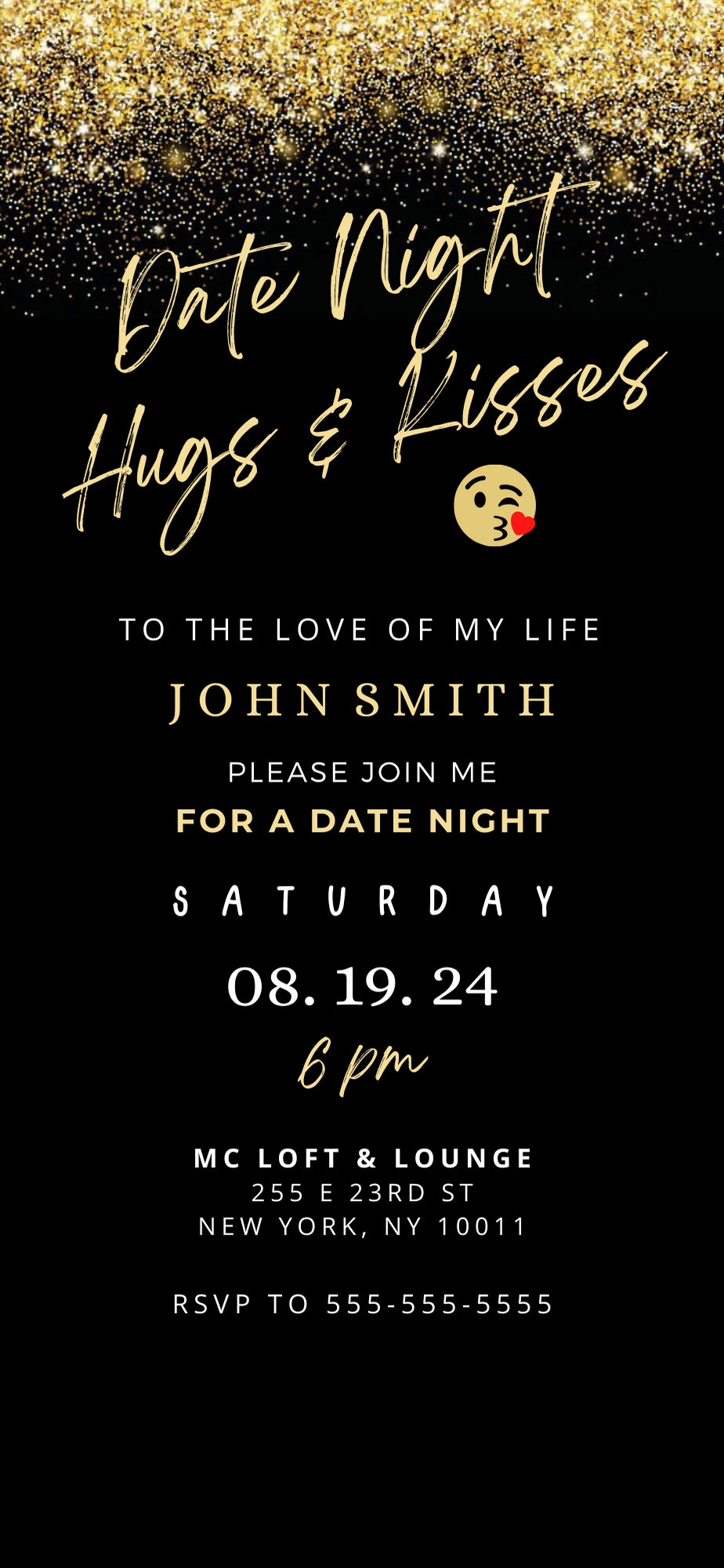 Date Night Invitation E Invite Digital Phone Invitation Downloadable Invitation Digital Invite Text Message Invitation