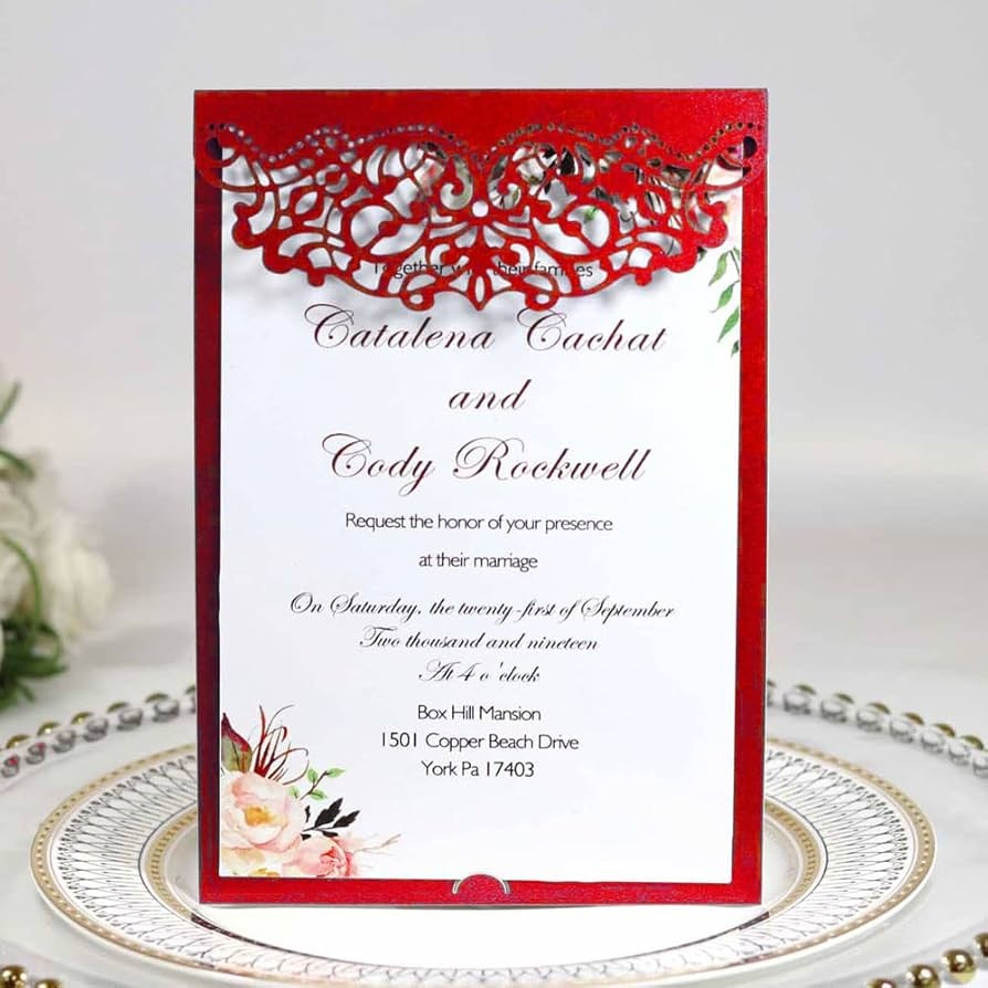 Delicate Romantic Wedding Party Invitation Card DI Pack Of 50 Set Of Blank Printable Paper And Envelopes For Weddings Birthday Parties 