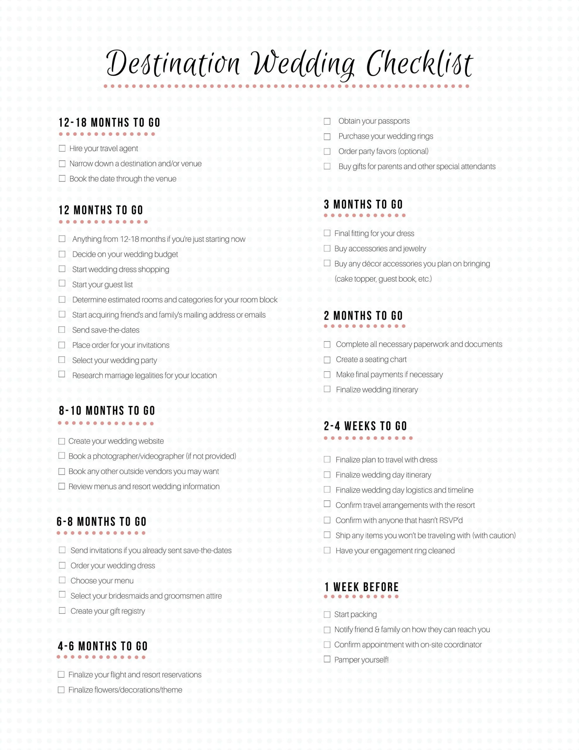 Destination Wedding Checklist Artofit