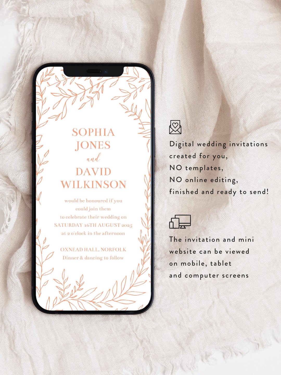 Digital Wedding Invitation U0026 Website Wild Poppy Silk U0026 Ink Designs