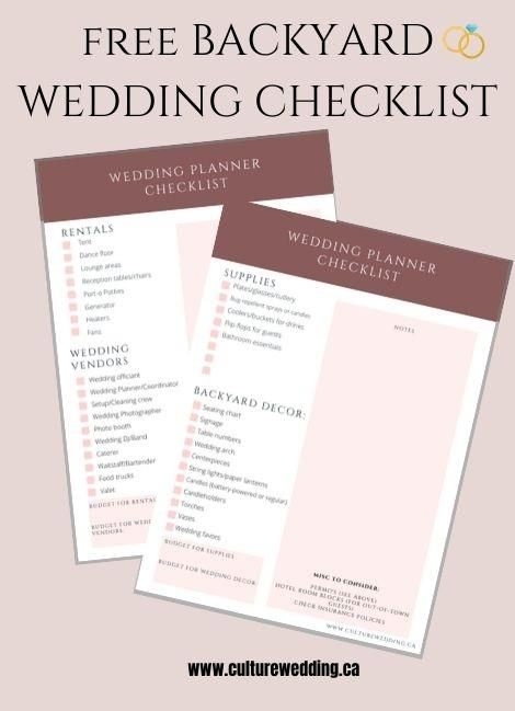 DIY Backyard Wedding Checklist For Planning An Outdoor Wedding 