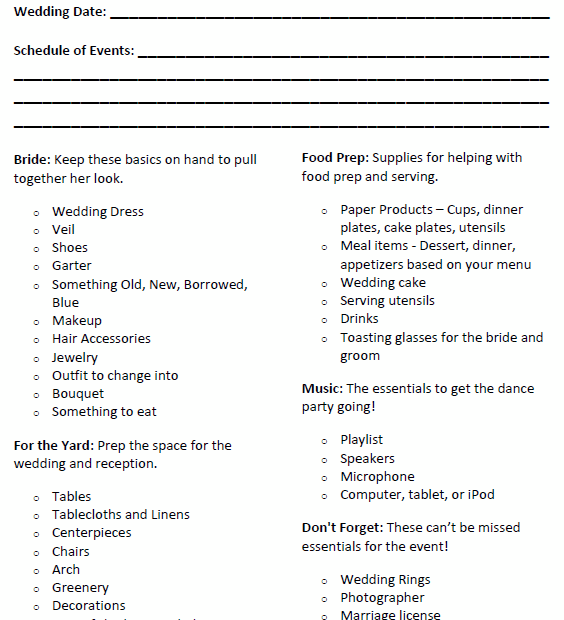 DIY Backyard Wedding Checklist Planning Guide