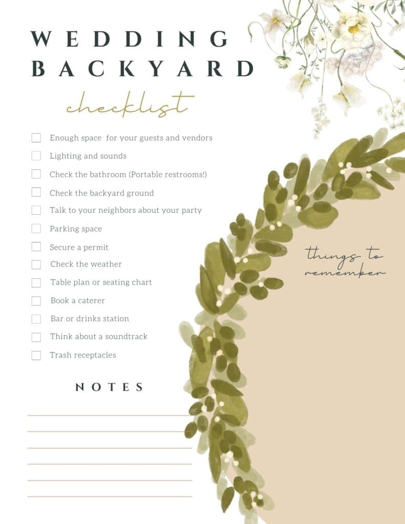 DIY Backyard Wedding Checklist Useful Planning Guide