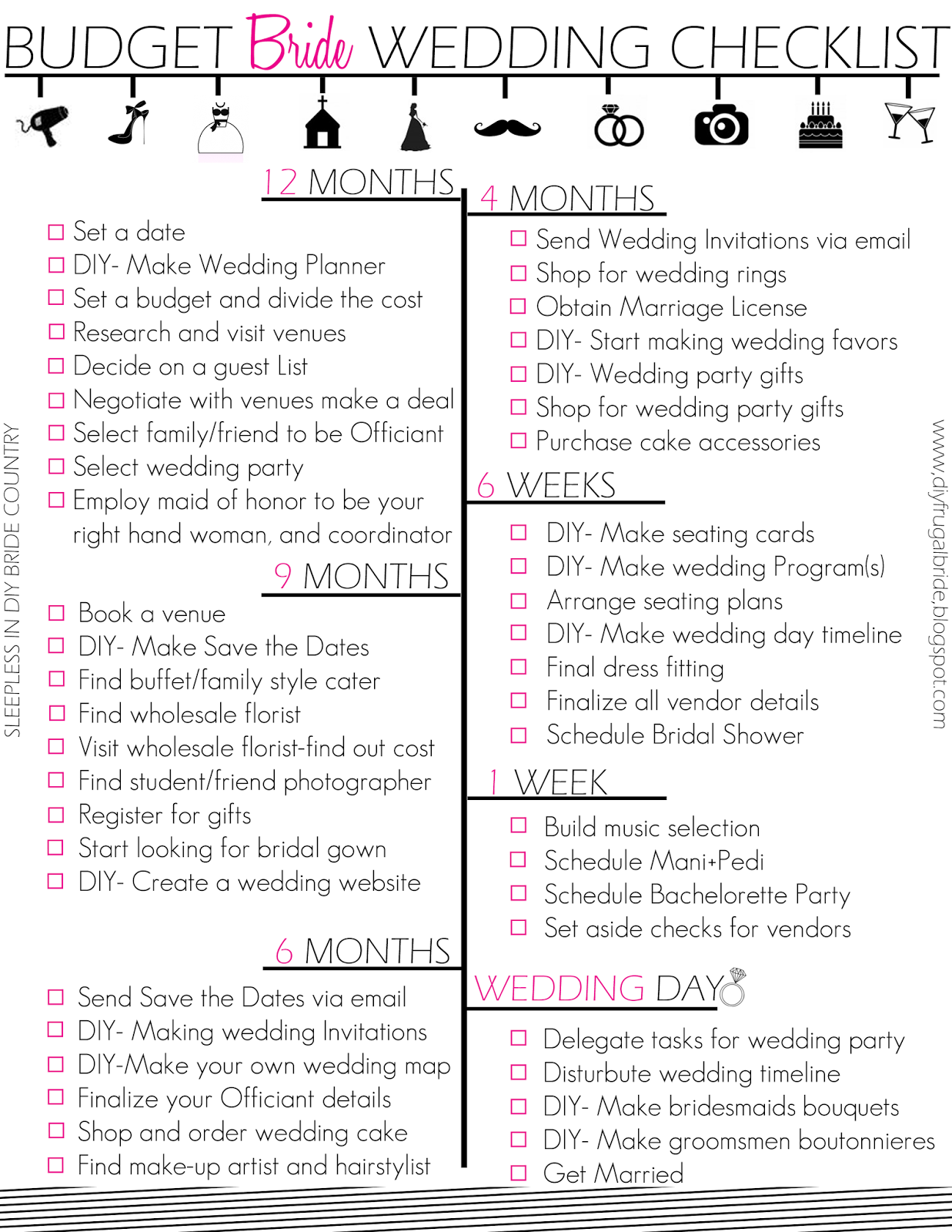 DIY Bride How To Make Your Own Wedding Planner Free Wedding Planner 