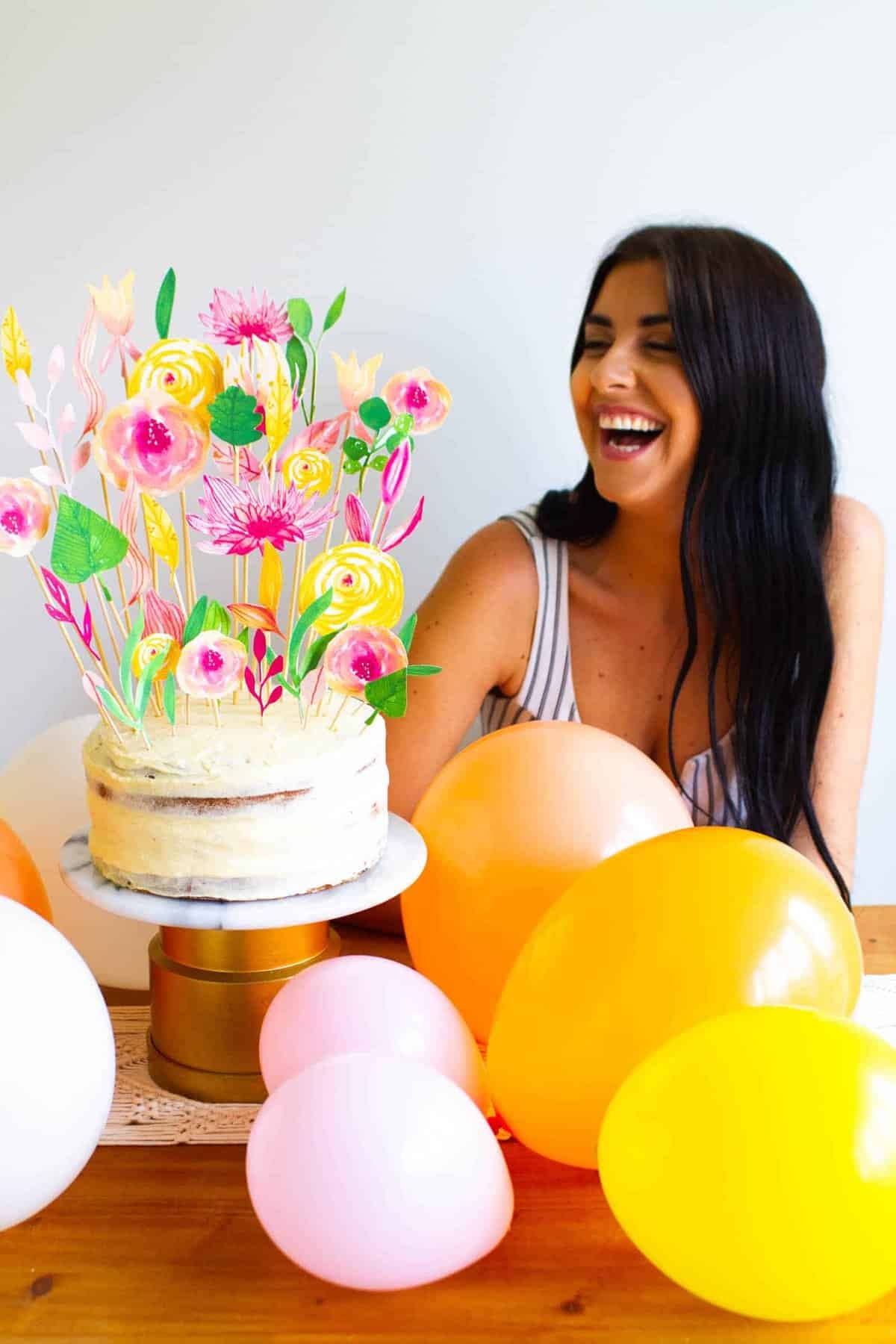 DIY FLORAL CAKE TOPPER PRINTABLE FOR BIRTHDAYS MOTHERS DAY WEDDINGS Bespoke Bride Wedding Blog