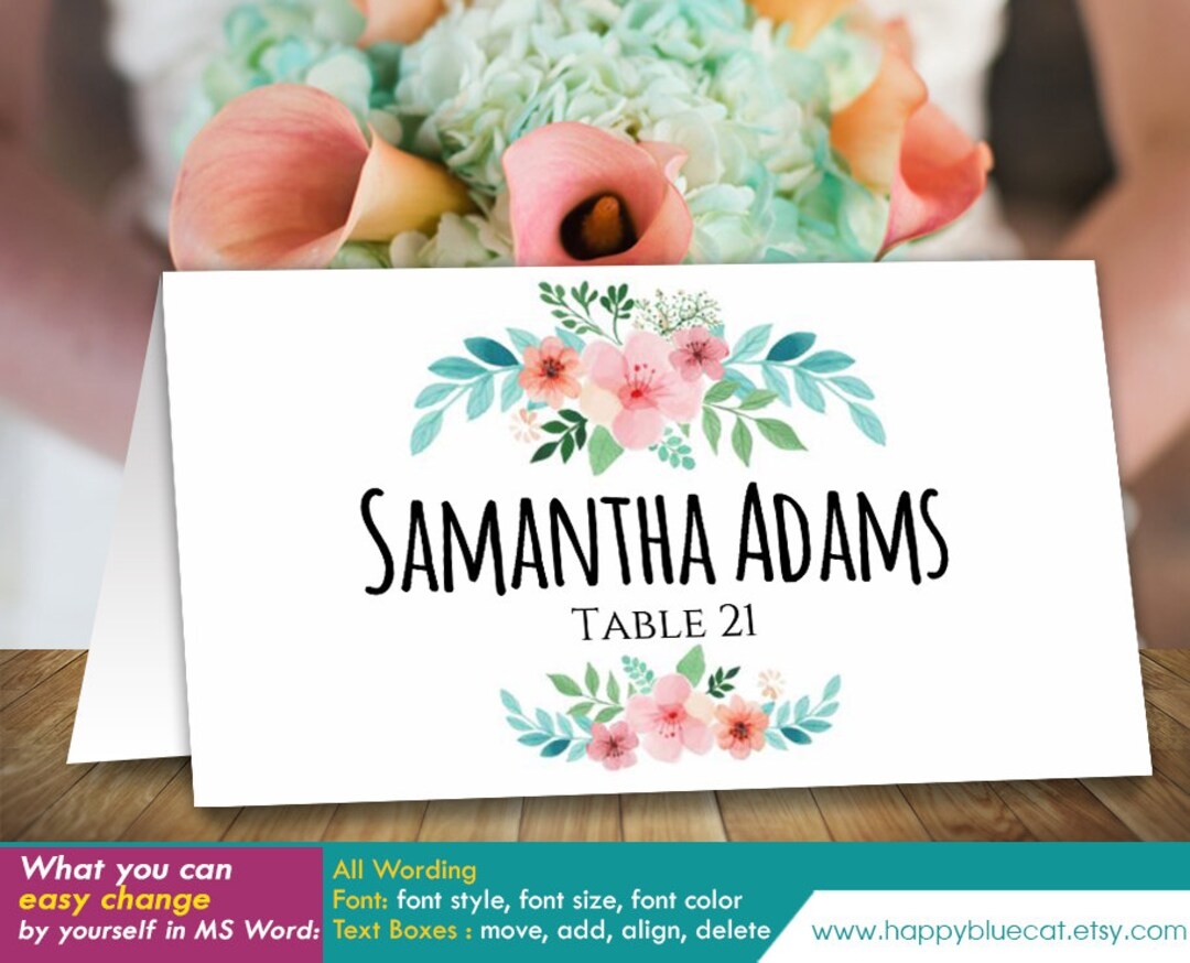 Diy Place Cards Wedding Printable