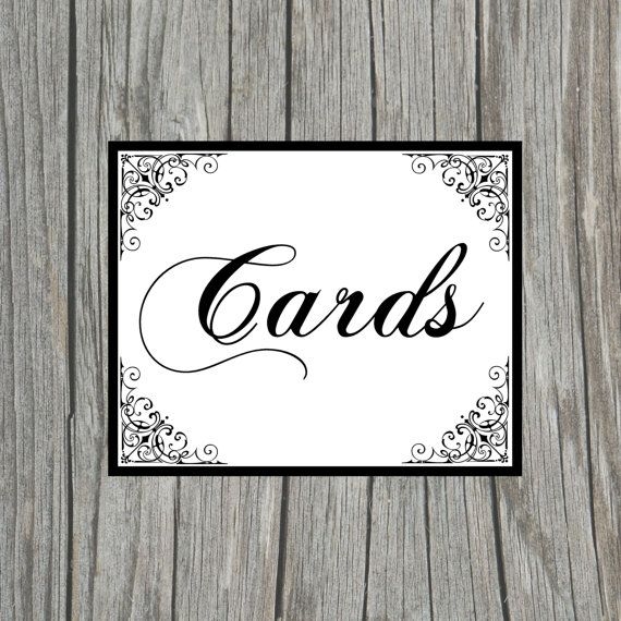 DIY Printable CARDS Sign For Wedding By DownToTheLastDetails 4 00 