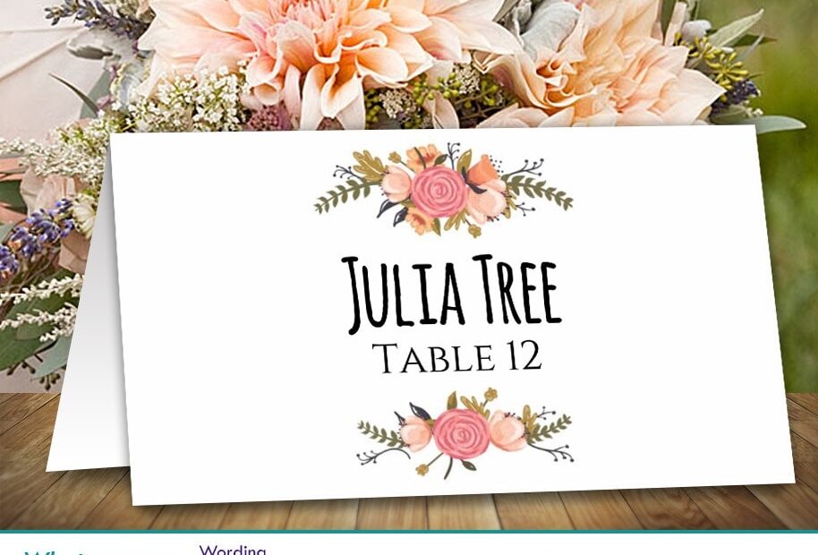 DiY Printable Wedding Place Card Template Instant Download