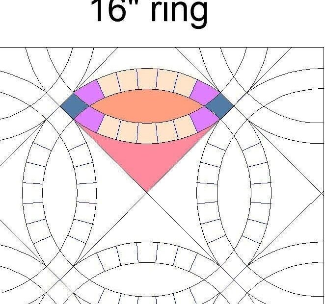 Double Wedding Ring 16 Ring Printable Foundation Paper Piecing