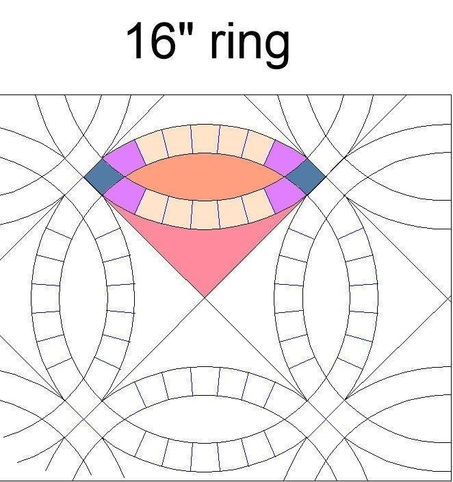 Double Wedding Ring 16 Ring Printable Foundation Paper Piecing 