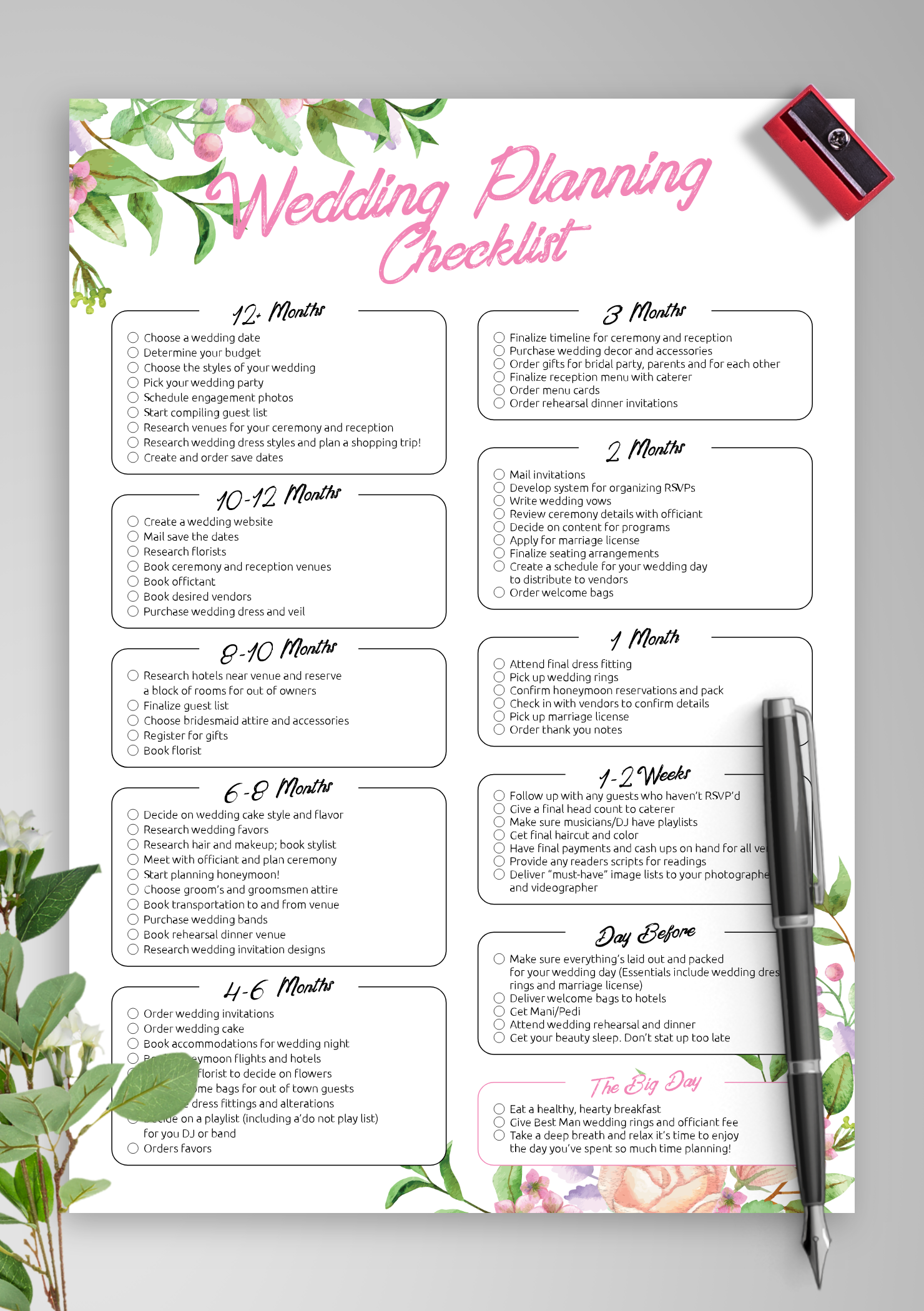 Download Printable Wedding Planning Checklist Eco Style PDF